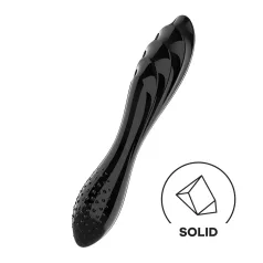   Satisfyer Dazzling Crystal 1 - dildo doppia punta in vetro - nero
