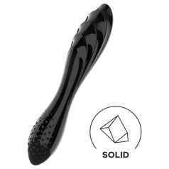   Satisfyer Dazzling Crystal 1 - dildo doppia punta in vetro - nero