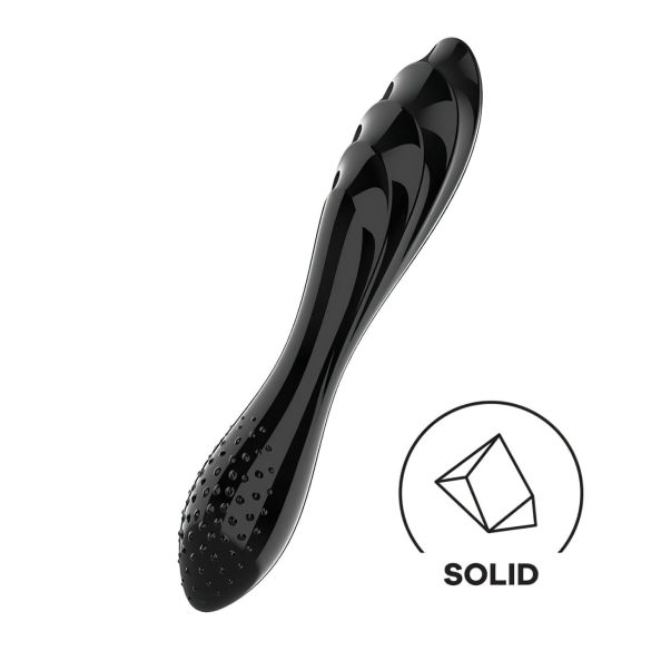 Satisfyer Cristalli Sfolgoranti 1 - dildo doppio in vetro (nero)