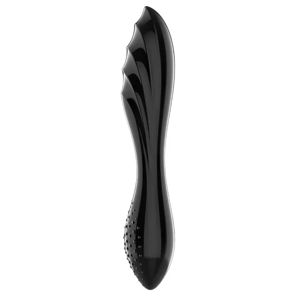 Satisfyer Dazzling Crystal 1 - dildo doppia punta in vetro - nero