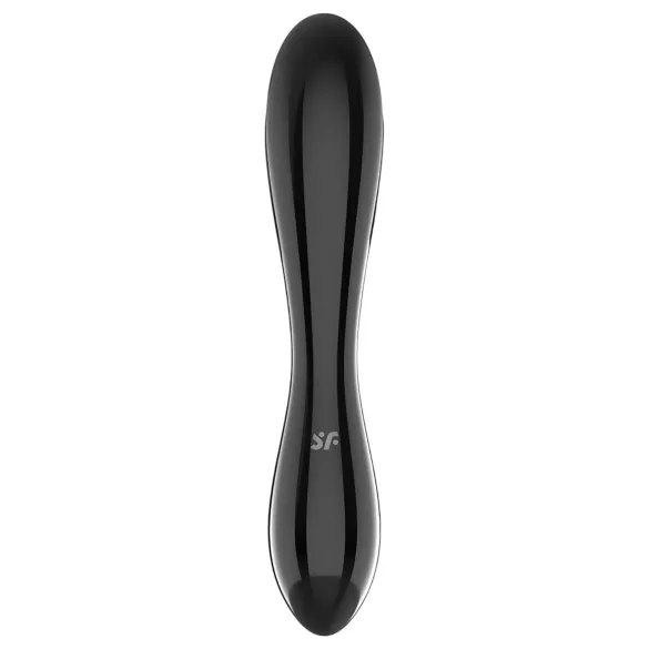 Satisfyer Dazzling Crystal 1 - dildo doppia punta in vetro - nero