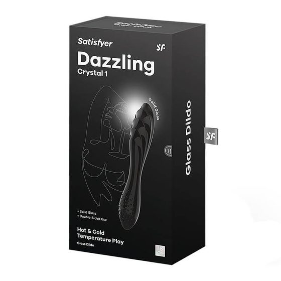 Satisfyer Dazzling Crystal 1 - Dildo in vetro a doppia punta (nero)