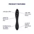 Satisfyer Dazzling Crystal 1 - dildo doppia punta in vetro - nero