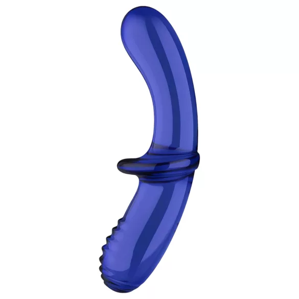 Satisfyer Double Crystal - dildo doppia estremità - vetro blu
