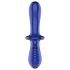Satisfyer Double Crystal - doppia delizia in vetro blu
