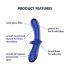 Satisfyer Double Crystal - doppia delizia in vetro blu