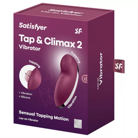 Satisfyer Tap & Climax 2 - stimolatore clitorideo e vibratore 2in1 - rosso