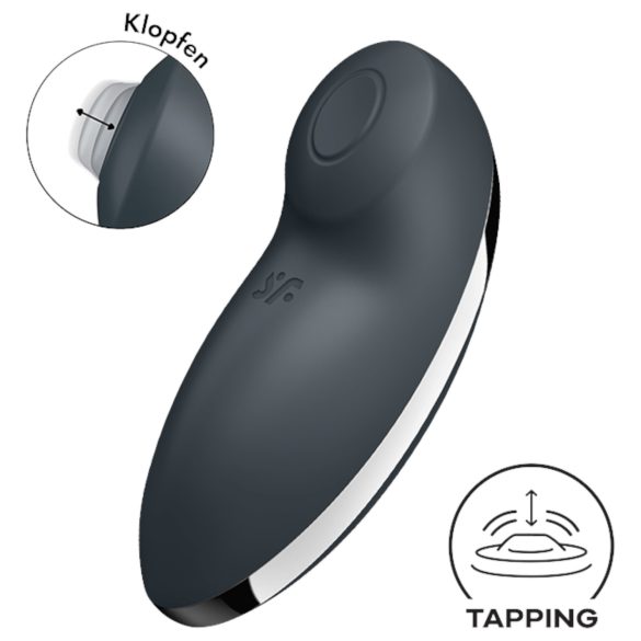 Satisfyer Tap & Climax 2 - Vibratore 2in1 per clitoride (grigio)