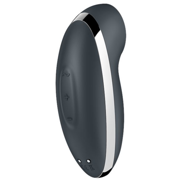 Satisfyer Tap & Climax 2 - vibratore clitoride 2in1 - silicone grigio