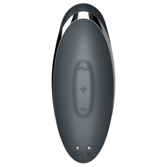 Satisfyer Tap & Climax 2 - vibratore clitoride 2in1 - silicone grigio