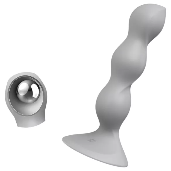 Satisfyer Triple Ball-R - dildo anale con perle - silicone grigio