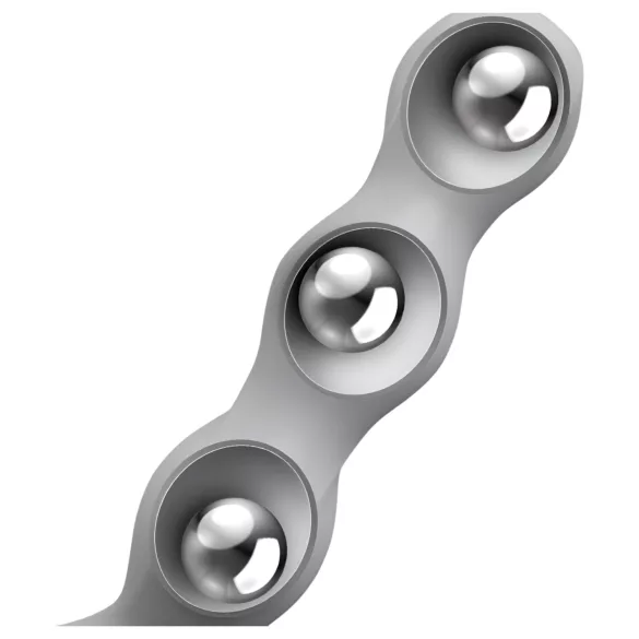 Satisfyer Triple Ball-R - dildo anale con perle - silicone grigio