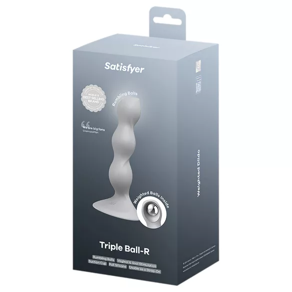 Satisfyer Triple Ball-R - dildo anale con perle - silicone grigio