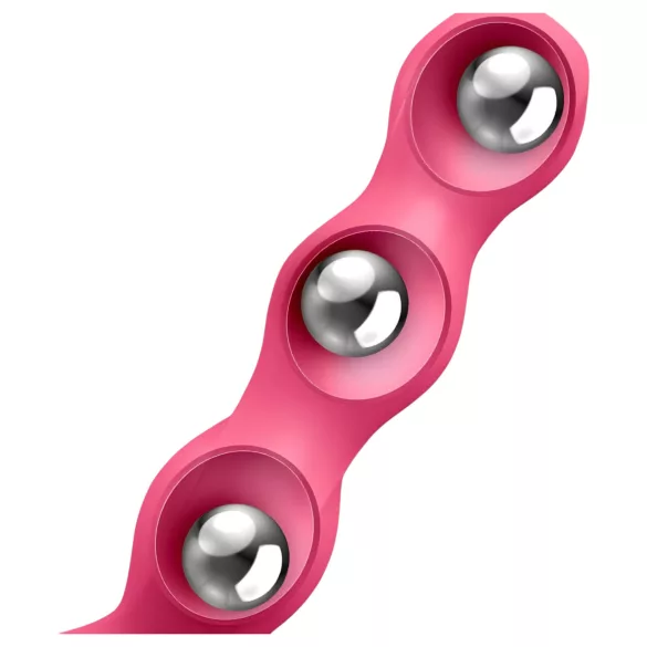 Satisfyer Triple Ball-R - vibratore anale con sfere - silicone rosa