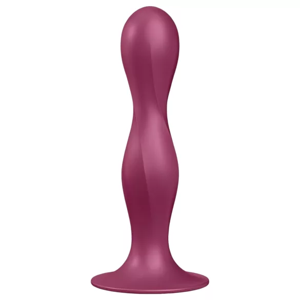 Satisfyer Double Ball-R - dildo con ventosa e peso - silicone rosso
