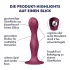 Satisfyer Double Ball-R - dildo con ventosa e peso - silicone rosso