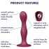 Satisfyer Double Ball-R - dildo con ventosa e peso - silicone rosso