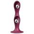 Satisfyer Double Ball-R - dildo con ventosa e peso - silicone rosso