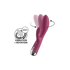   Satisfyer Coniglio Rotante 1 - Vibratore con stimolatore clitorideo rotante (rosso)