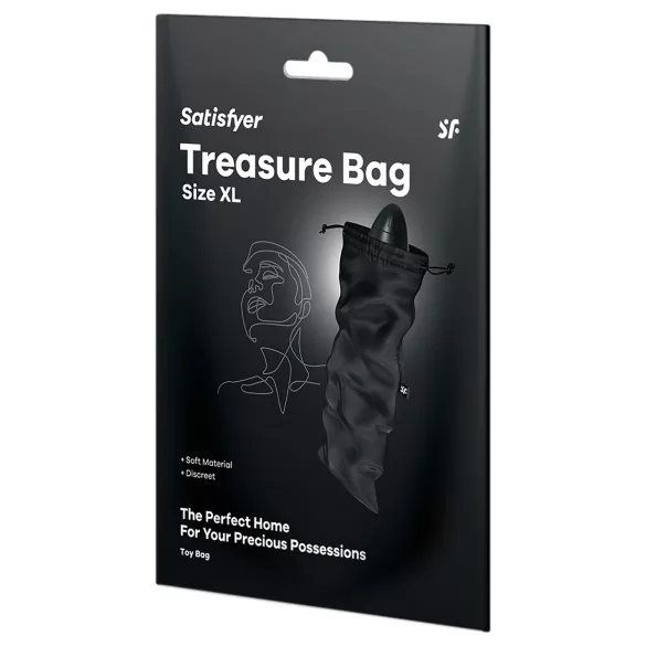 Satisfyer Treasure Bag XL - borsa discreta per riporre - grande (nera)