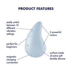   Satisfyer Dew Drop - Vibratore clitorideo ricaricabile e impermeabile (blu)