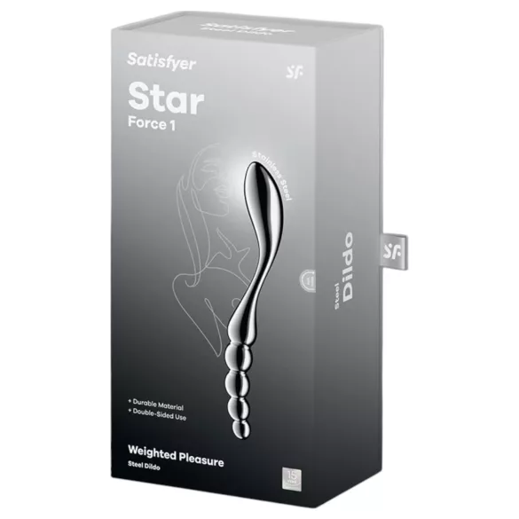 Satisfyer Star Force 1 - dildo anale a sfere in acciaio - argento
