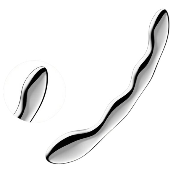 Satisfyer Cosmic Crest 2 - dildo anale acciaio ondulato - argento