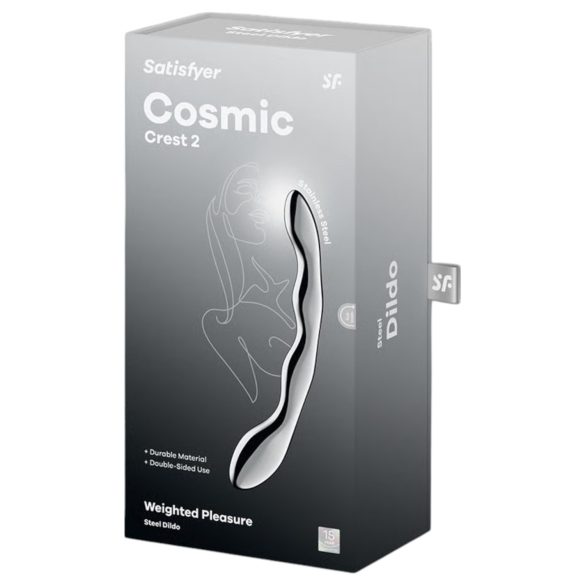 Satisfyer Cosmic Crest 2 - dildo anale acciaio ondulato - argento