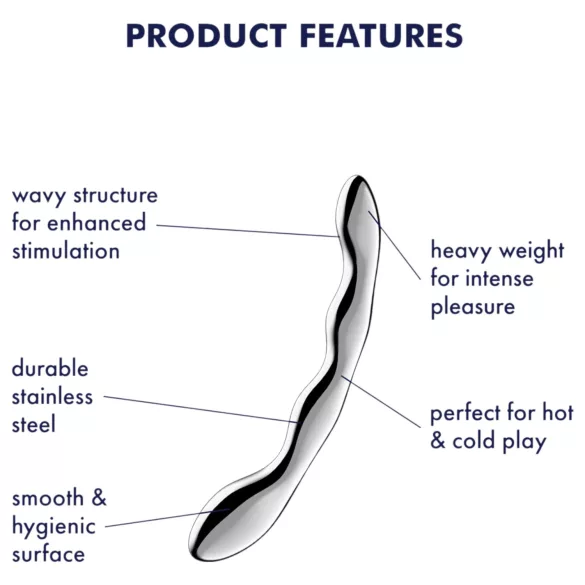 Satisfyer Cosmic Crest 2 - dildo anale acciaio ondulato - argento