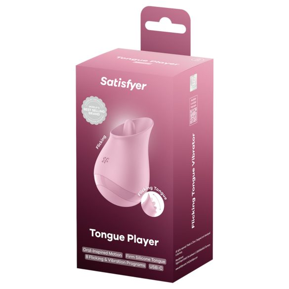 Satisfyer - vibratore clitorideo lingua - silicone rosa