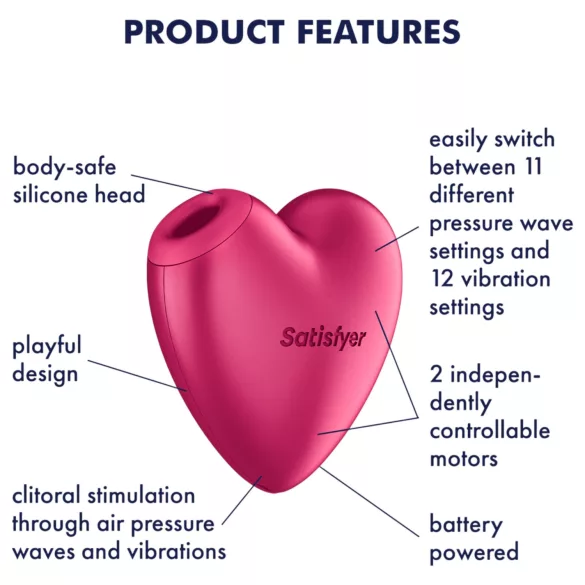 Satisfyer Cutie Heart - stimolatore clitorideo a onde d’aria - rosa