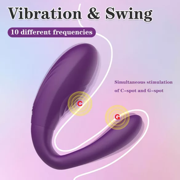 Mrow - vibratore di coppia ricaricabile impermeabile 3 motori viola