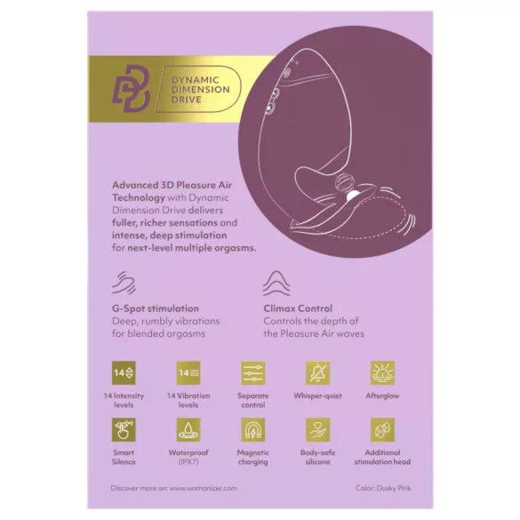 Womanizer Next Duo - vibratore punto G 2 in 1 - rosa