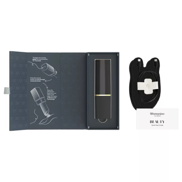 Womanizer Beauty - stimolatore clitorideo ad onde d’aria a forma di rossetto (nero)