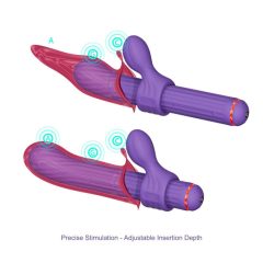   Bacchetta Magica S1 - Vibratore con stimolatore clitorideo intercambiabile (lilla)