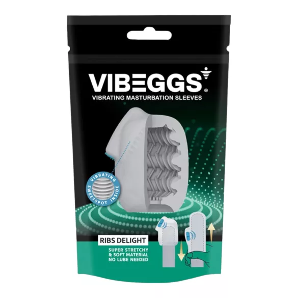 VIBEGGS Ribs Delight - masturbatore vibrante a uovo - bianco