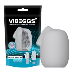   VIBEGGS Twisty Tongues - masturbatore a uovo vibrante (bianco)