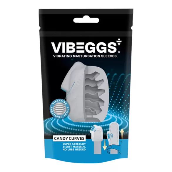 VIBEGGS Candy Curves - ovetto vibrante masturbatore - bianco
