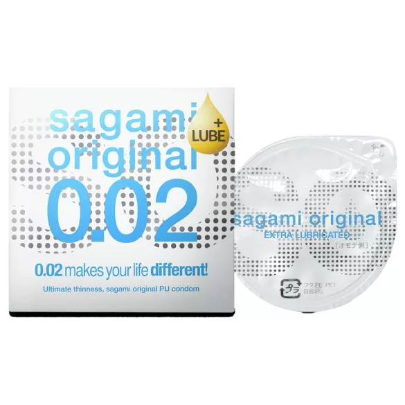 Sagami Original 0,02 - preservativo extra lubrificato - 55mm - 1 pezzo