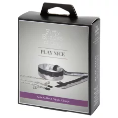   Cinquanta sfumature di grigio Play Nice - pinze per capezzoli con collare (argento)