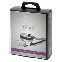   Cinquantasfumature Play Nice - Pinze per capezzoli con collare (nero-argento)