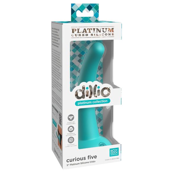 Dillio Curious Five - dildo in silicone (15cm) - turchese