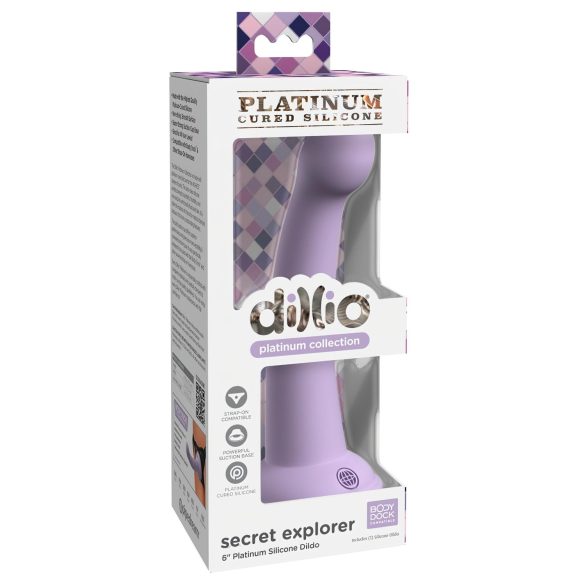 Dillio Esploratore Segreto - dildo ventosa (17cm) - viola