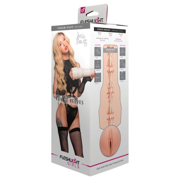 Fleshlight Kenzie Reeves Creampuff - Vulva realistica (color naturale)