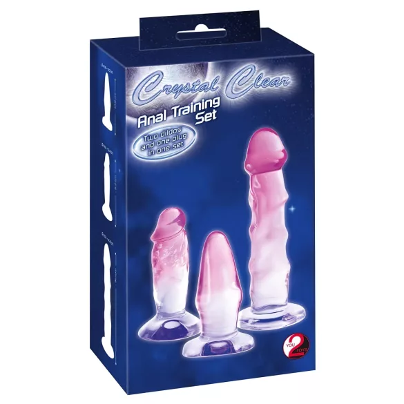 Crystal Clear - set plug anali - 3 pezzi - trasparente rosa