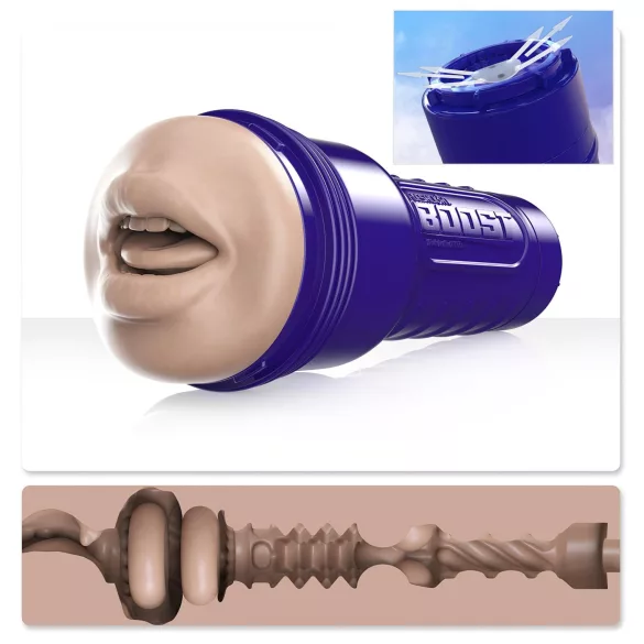 Fleshlight Boost Blow - masturbatore bocca realistico - silicone naturale