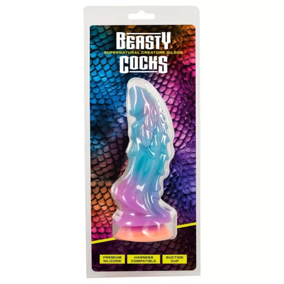 Beasty Cocks - dildo alieno in silicone - blu arancione