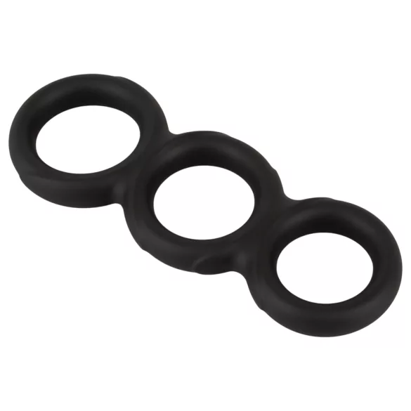 Erecto - anello triplo per pene - silicone nero