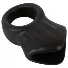   Erecto - anello fallico con allungamento scrotale - silicone nero