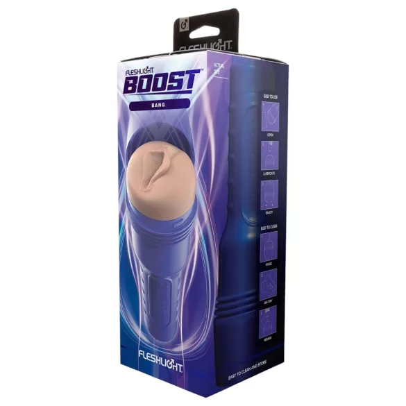 Fleshlight Boost Bang - masturbatore realistico vagina artificiale - marrone